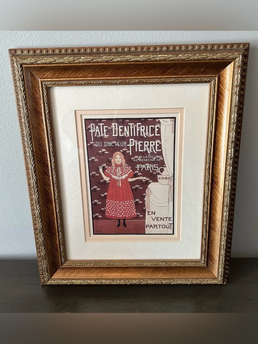 Framed and Matted Pate Dentrifice du Docteur Pierre Print